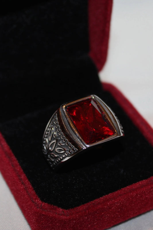 Men's Afghan Ruby Zircon Stone Ring