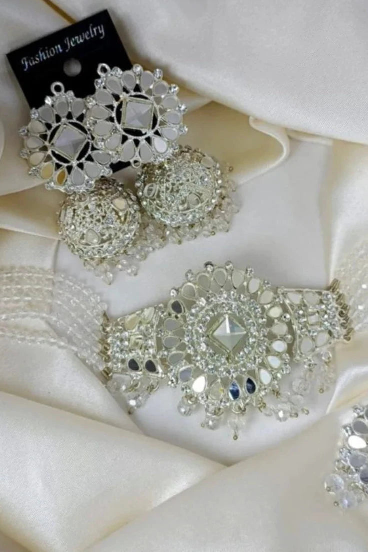 Pakistani Mirror Beaded Jewelry Set