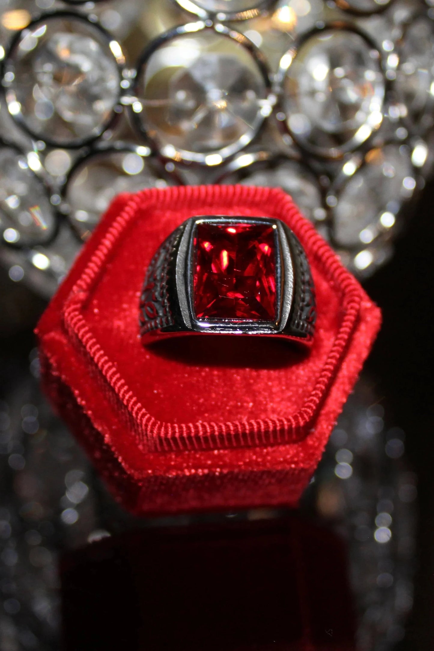 Men's Afghan Ruby Zircon Stone Ring