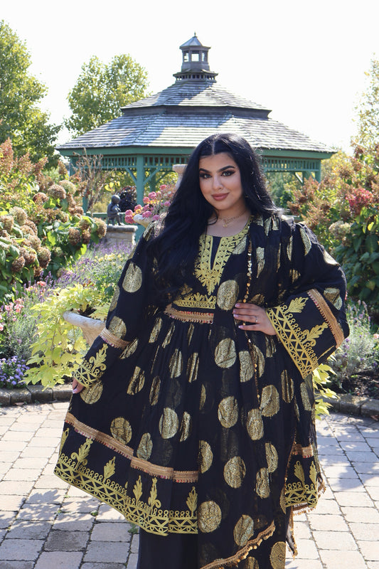 Afghan Dress - Zarhin (Black)