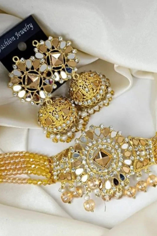 Pakistani Mirror Beaded Jewelry Set