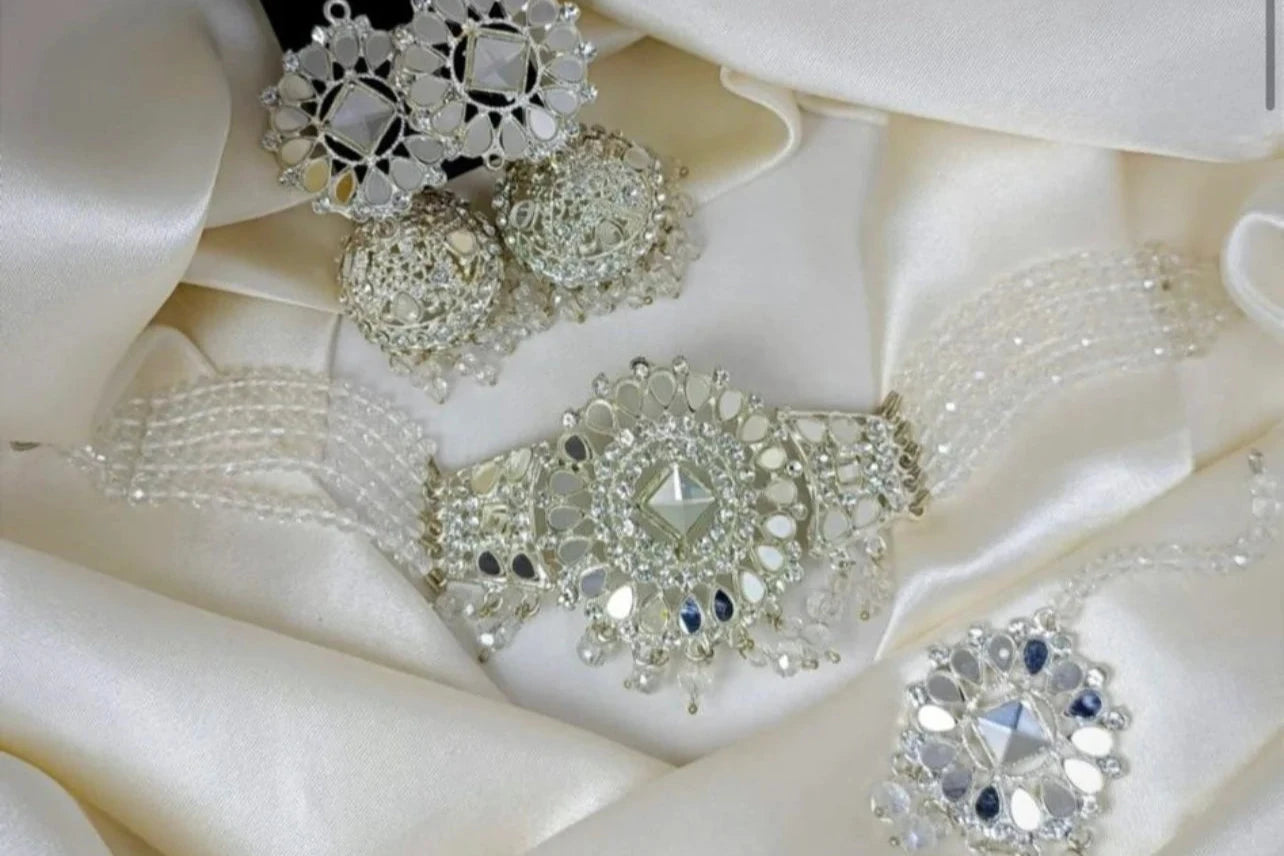 Pakistani Mirror Beaded Jewelry Set